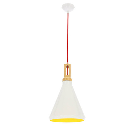 Lampa sufitowa wisząca candellux robinson 31-37695 e27 biały / wnętrze żółte