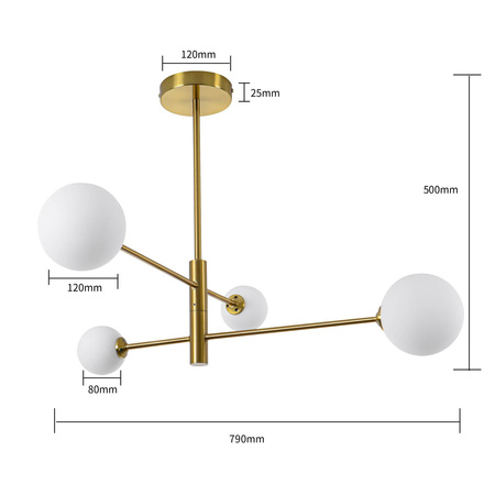 Dorado 4 lampa sufitowa LP-002/4P biało złota