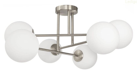 Lampa sufitowa srebrna Milano Tower 6xE14 mleczne kule