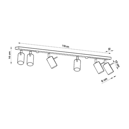 Lampa sufitowa Listwa Biała 4 x GU10