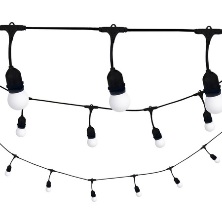 Girlanda zewnętrzna PARTY M 5,6 m E27 10 x G45 mleczny 36V 6W