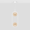 Biało-bursztynowa lampa wisząca z dwoma kloszami K-5305 z serii ALMA