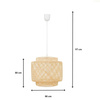 Lampa wisząca BOHO bambusowa biała 50cm TH06