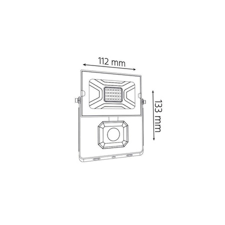 OPRAWA NAŚWIETLACZ LED RINO 20W Z CZUJKĄ PIR 4000K 1600lm czarny