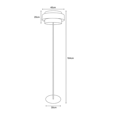 Efektowna lampa podłogowa z podwójnym abażurem K-5235 z serii GATO