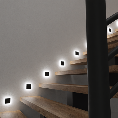 Oprawa schodowa LED czarna EVO BLACK Barwa Neutralna 4000K 230V
