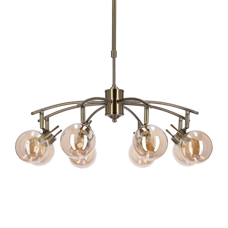 Lentini lampa wisząca patynowy 8x40w g9 klosz bursztynowy