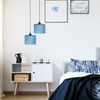 Lampa wisząca z abażurem Oro niebieska