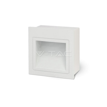 Oprawa Schodowa LED V-TAC 3W LED Kwadrat Biała 230V VT-1143 4000K 200lm