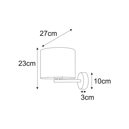 Kinkiet ze stylowym abażurem, ze złotym wnętrzem K-5224 z serii ZIMBO