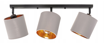 Lampa sufitowa reflektor 3xE27 listwa szaro złota 60cm