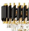Lampa sufitowa kryształowa Luxury czarny złoty 5xE14 40cm C7220
