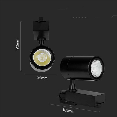 Oprawa Szynosystem 3F V-TAC 35W 10st Czarna VT-4536 4000K 3000lm