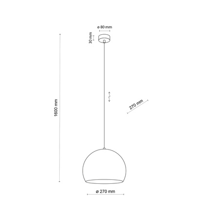 Lampa wisząca ZOE Black 1xE27 M