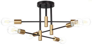 Lampa sufitowa żyrandol MULTI PATYCZAK black 6xE27 PRO