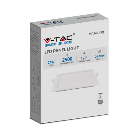 Panel LED V-TAC Premium Downlight 24W Kwadrat 300x300 VT-2407 2700K 2500lm