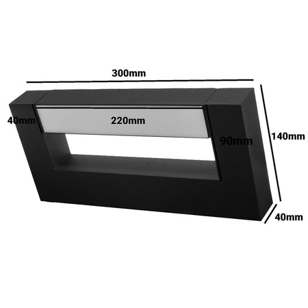 Kinkiet ścienny ASTER 2x4W 30cm IP54 czarny