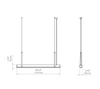Kluś Lampa wisząca LED Tulip TU BEAM ZW L=1131mm, DOT/Blenda, 17W, 3000K, DALI, SREBRNY