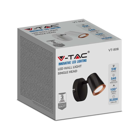 Kinkiet V-TAC 5W LED Biały VT-806 3000K 540lm 3 Lata Gwarancji