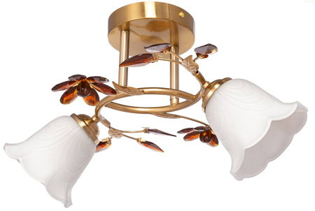 Lampa sufitowa podwójna plafon z kryształkami 2xE27