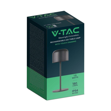 Lampka Biurkowa Nocna V-TAC 1,5W LED 21cm Ładowanie Ściemnianie Czarna 