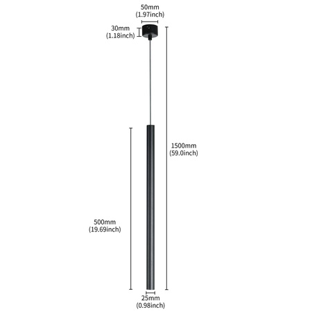 Light prestige Lungo 1 czarna lampa wisząca LP-894/1P BK