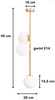 Lampa wisząca złota Milano Orb mleczne kule 3xE14