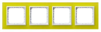 Ramka poczwórna Sonata Ospel Limonka Szkło IP20