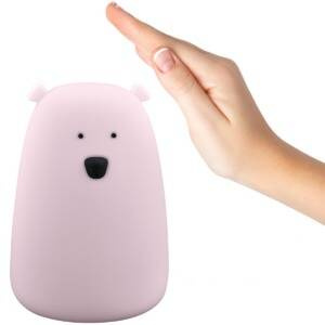 Lampa silikonowa Led MIŚ Różowy "TAP TAP", wbudowany akumulator, USB