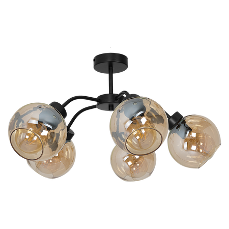 Szklana Lampa sufitowa SOFIA AMBER 5xE27