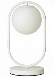 Lampka nocna stołowa elegancka Milano Ring E14 biała