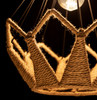 Lampa wisząca Boho metalowa Diament przeplatana sznurem 