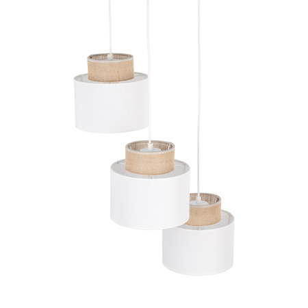 Lampa wisząca Duo White Juta koło 3xE27