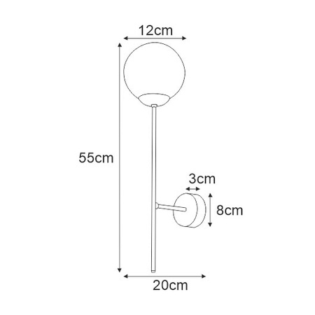 Estetyczny kinkiet ścienny z białym kloszem K-5316 z serii ELMO
