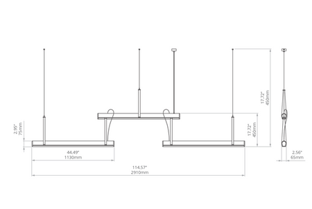 Kluś Lampa wisząca LED Tulip TU ADD ZW L=1131mm, DOT/Blenda, 43W, 4000K, DALI, INDUSTRIAL