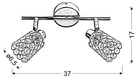 Lampa ścienna listwa 2xG9 mosiądz YORK 92-70104