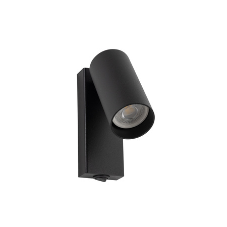 Nowodvorski Kinkiet FOURTY z włącznikiem mini GU10 wys.17cm szer.10cm | Czarny 11763