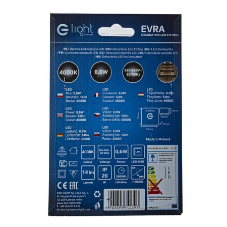 Oprawa schodowa LED EVRA Barwa Neutralna 4000K 230V