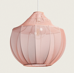 Lampa Wisząca z Metalu i Tkaniny Ayla terakota 45cm