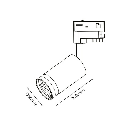 Pipe Ring Track Spot Light White 1xGU10 - 3 Circuit