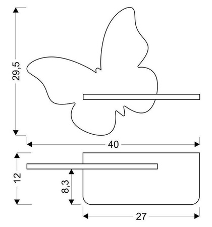 Lampa kinkiet półeczka 5W LED 4000K IQ Kids Butterfly złoty 21-85153
