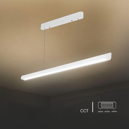 Oprawa V-TAC LED Linear SAMSUNG CHIP LIFUD Driver 36W 100st CCT Zwieszana 120cm Biała VT-7-35 3000K-4000K-6400K 2880lm 5 Lat Gwarancji