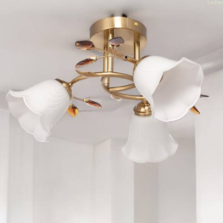 Lampa sufitowa potrójna plafon z kryształkami 3xE27