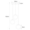 Lampa wisząca z trzema białymi matowymi kloszami K-4746 z serii CAMINA