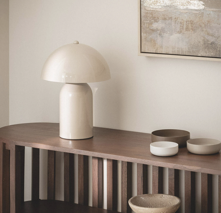 Metalowa lampka stołowa nocna 2xE14 Slink kaszmir