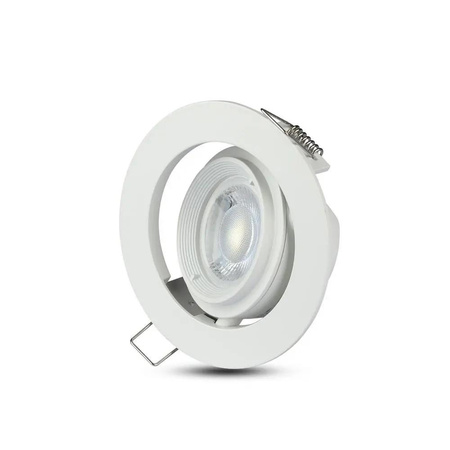 Oczko V-TAC GU10 Ruchome Uchylna Ślimak Białe VT-700W