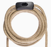 Przewód w oplocie z włącznikiem juta naturalna 2m
