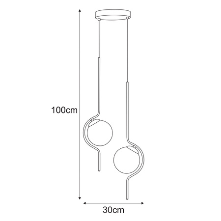Podwójna lampa wisząca, nowoczesny design K-5332 z serii NEVA
