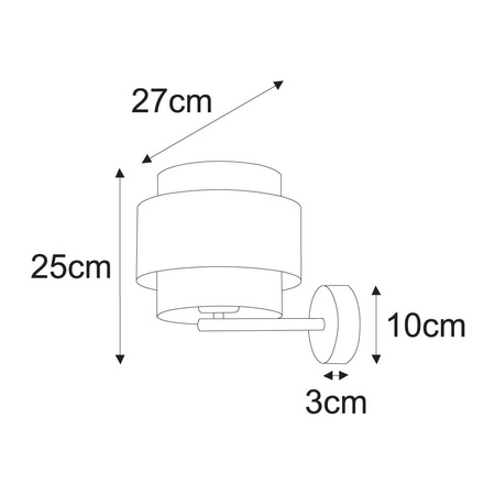 Efektowny kinkiet, czarno-złoty, do sypialni K-5284 z serii AMOS