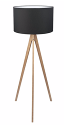 Lampa podłogowa drewniana Trójnóg czarna Treviso